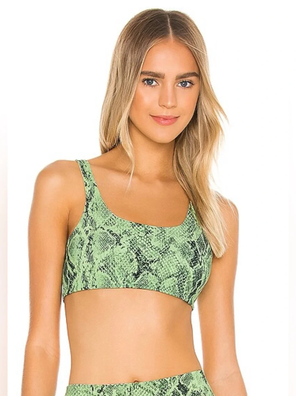 ALO Vapor Snake-Print Sports Bra Women’s Small Neon Lime Green